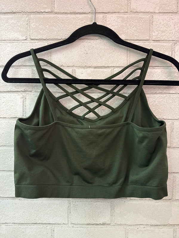 Olive Criss Cross Front Bralette - Zenana