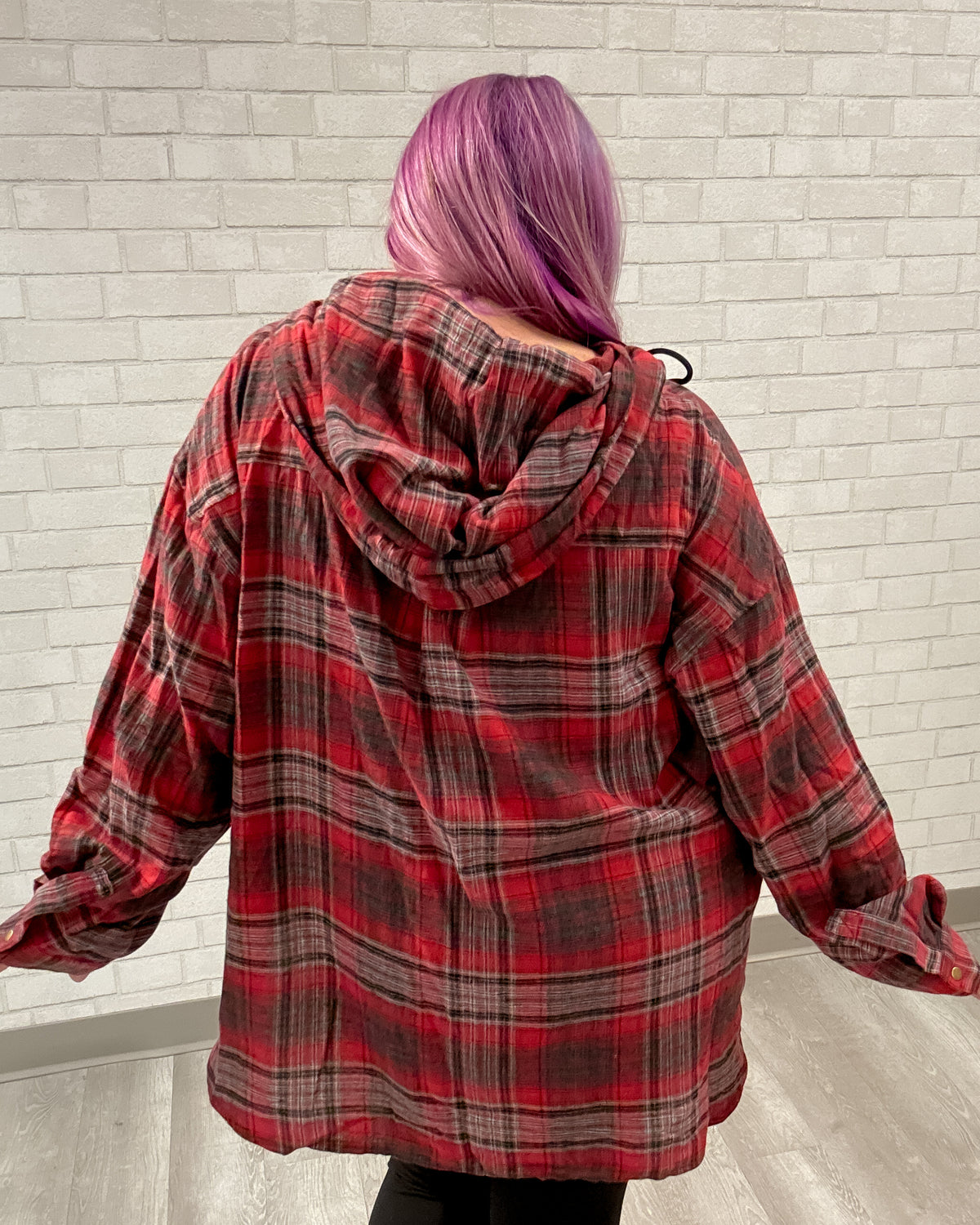 Plaid Shacket | Red