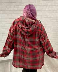 Plaid Shacket | Red