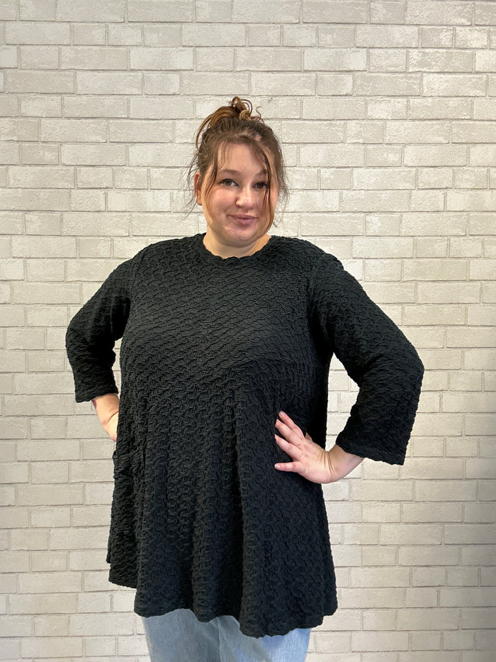 Dark Teal Textured Tunic - Nyah