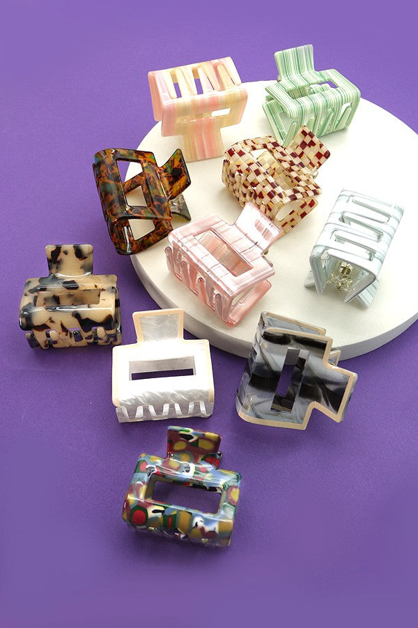 Modern Square Hair Claw Clip