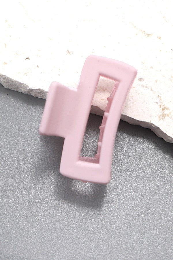 Matte Rectangle Mini Cutout Hair Claw Clip