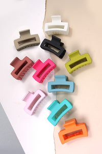 Matte Rectangle Mini Cutout Hair Claw Clip