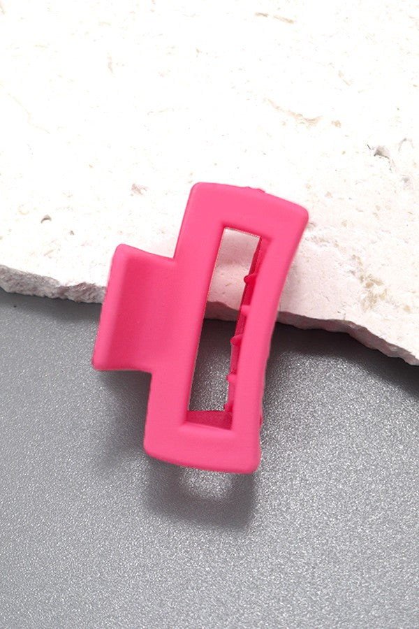 Matte Rectangle Mini Cutout Hair Claw Clip