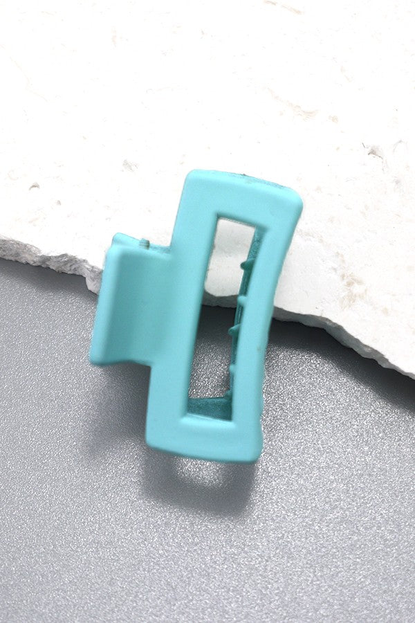 Matte Rectangle Mini Cutout Hair Claw Clip