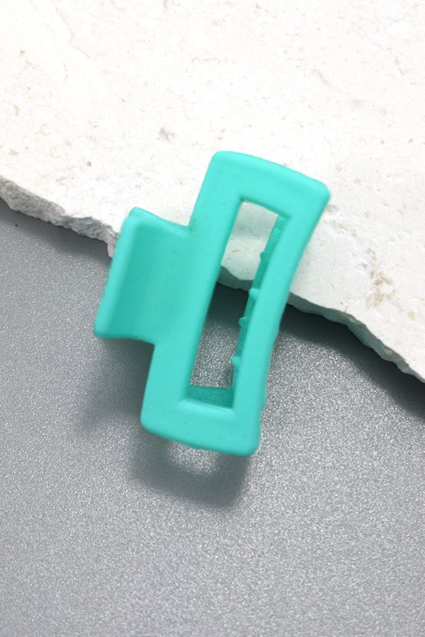 Matte Rectangle Mini Cutout Hair Claw Clip