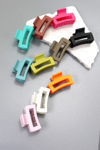 Matte Rectangle Mini Cutout Hair Claw Clip