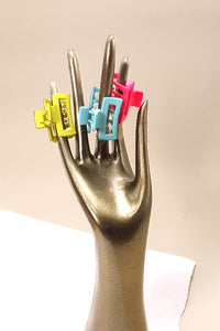 Matte Rectangle Mini Cutout Hair Claw Clip