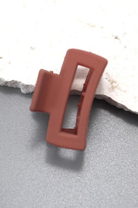 Matte Rectangle Mini Cutout Hair Claw Clip