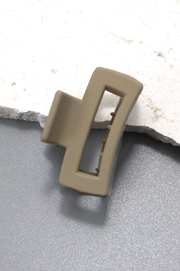 Matte Rectangle Mini Cutout Hair Claw Clip