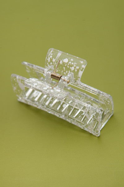 Rectangle Clear Speckle Hair Claw Clip