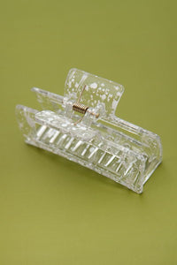 Rectangle Clear Speckle Hair Claw Clip