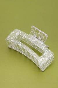 Rectangle Clear Speckle Hair Claw Clip