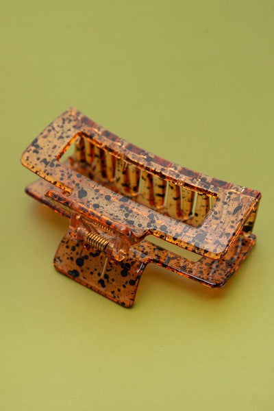 Rectangle Clear Speckle Hair Claw Clip