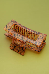 Rectangle Clear Speckle Hair Claw Clip