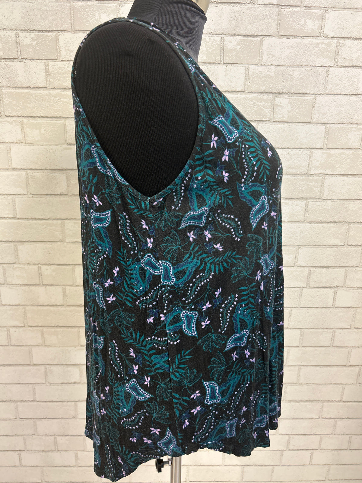 Teal Print Jazz Tank - Blue Sky