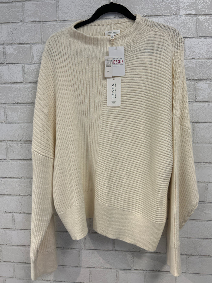 Cream Mock Neck Sweater (NWT) - Haven