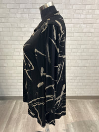 Black/Tan Slashes Zip Up - Kozan