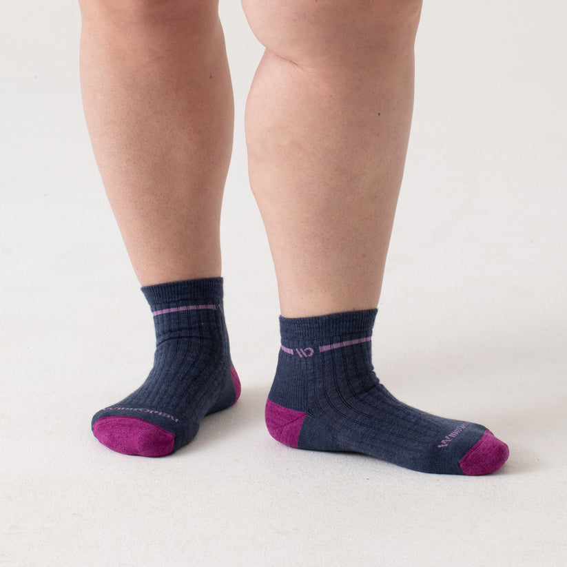 Women's Single Stripe Cushioned Quarter Socks