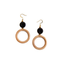 Salma Earrings | Café con Leche & Onyx Black