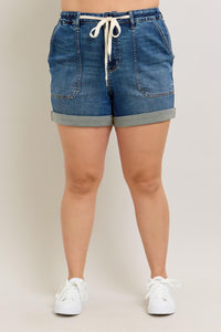 High Waist Cuff Jogger Shorts
