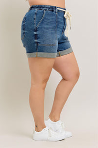 High Waist Cuff Jogger Shorts