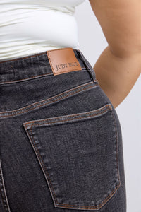 Mid Rise Tummy Control Slim Jeans | Washed Black