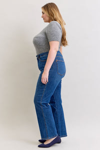High Waist Tummy Control Straight Leg Jeans