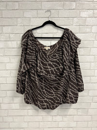 Brown Chain Print Blouse - Michael Kors