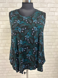 Teal Print Jazz Tank - Blue Sky