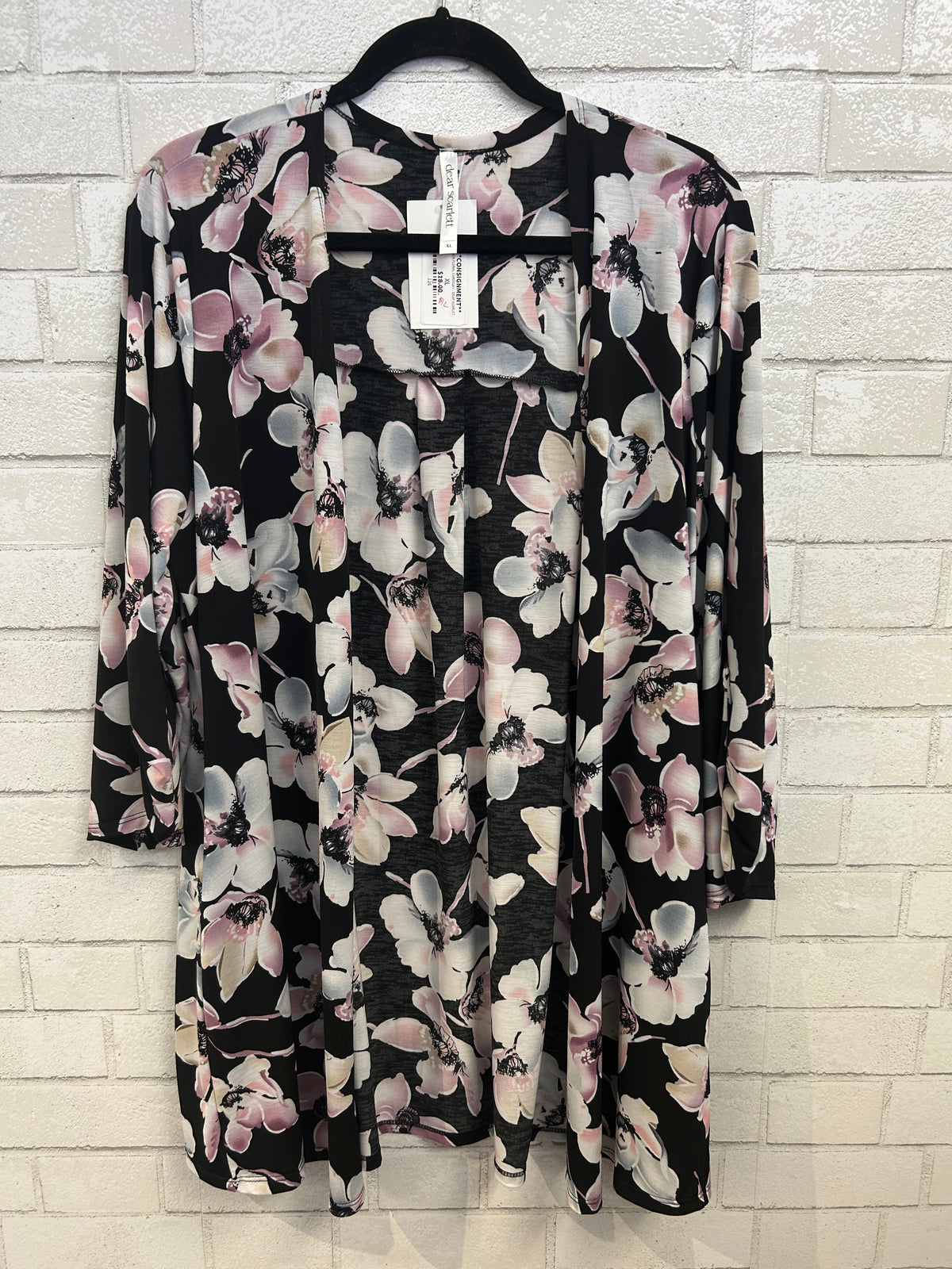 BLACK FLORAL CARDIGAN - DEAR SCARLET