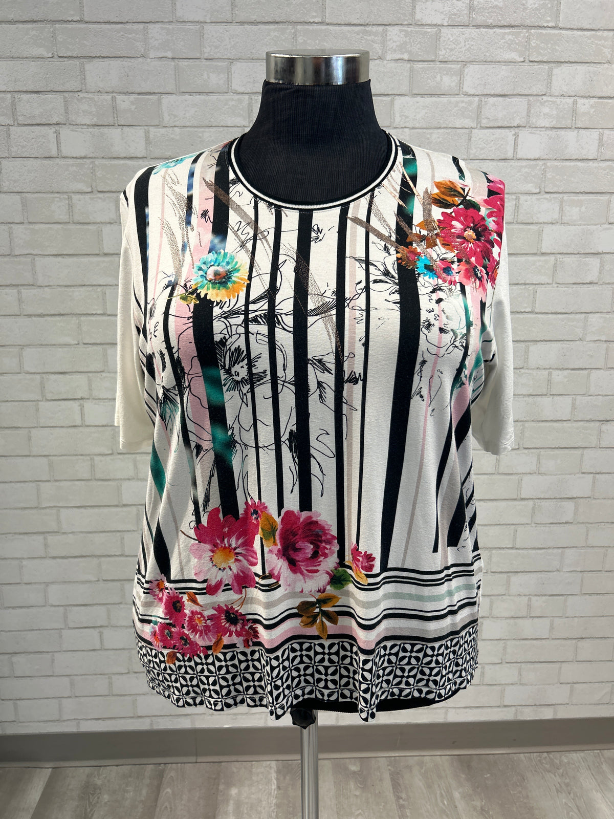 Gabriella K Floral Stripe Tee