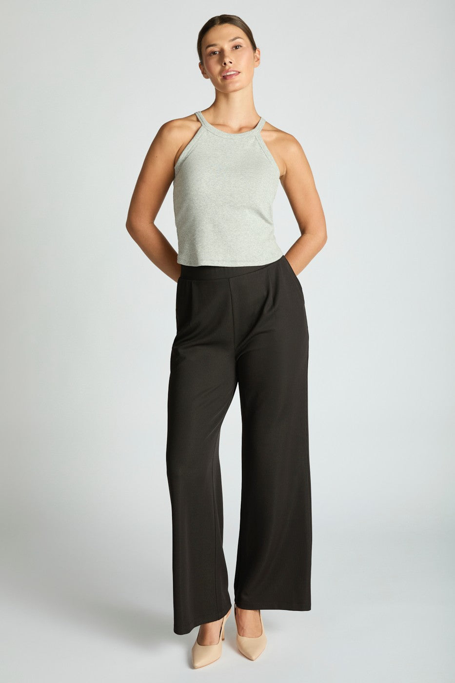 Micro Waffle Textured Bootcut Trouser