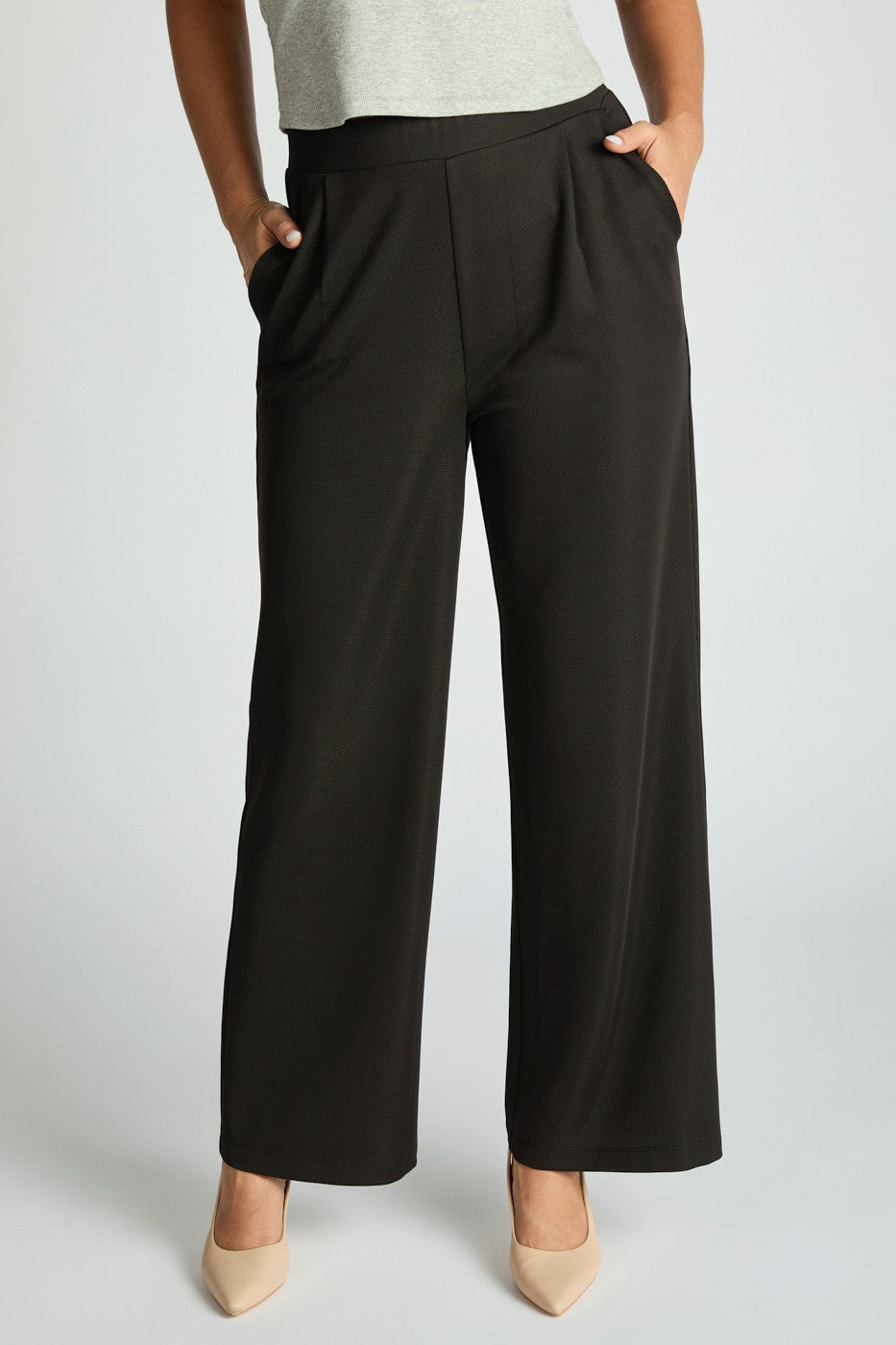 Micro Waffle Textured Bootcut Trouser