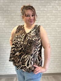 Leopard Printed V-Neck Cami - Frank Lyman