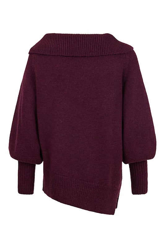 Floral Asymmetric Sweater | Prune