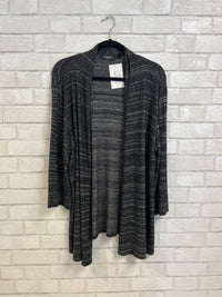 Black & Gray Striped Cardigan - Notations