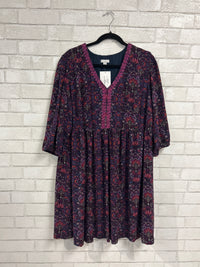 Purple Printed V-Neck Dress - J.Jill