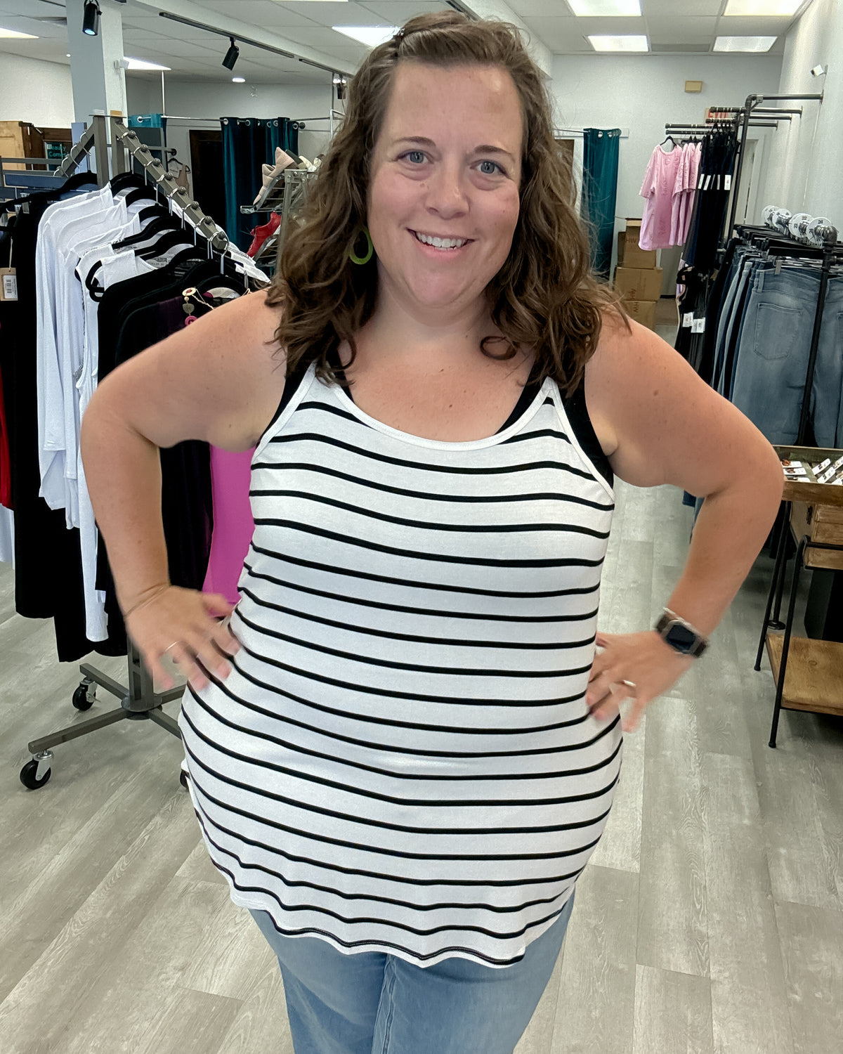 Reversible Stripe Spaghetti Cami | Ivory & Black