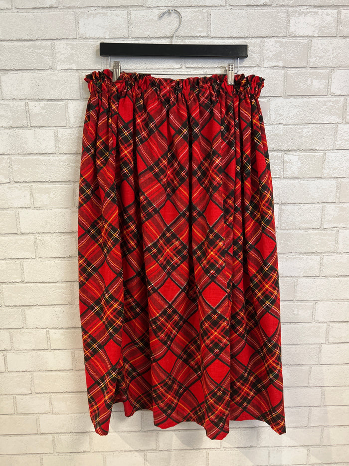 Red Plaid Maxi Skirt