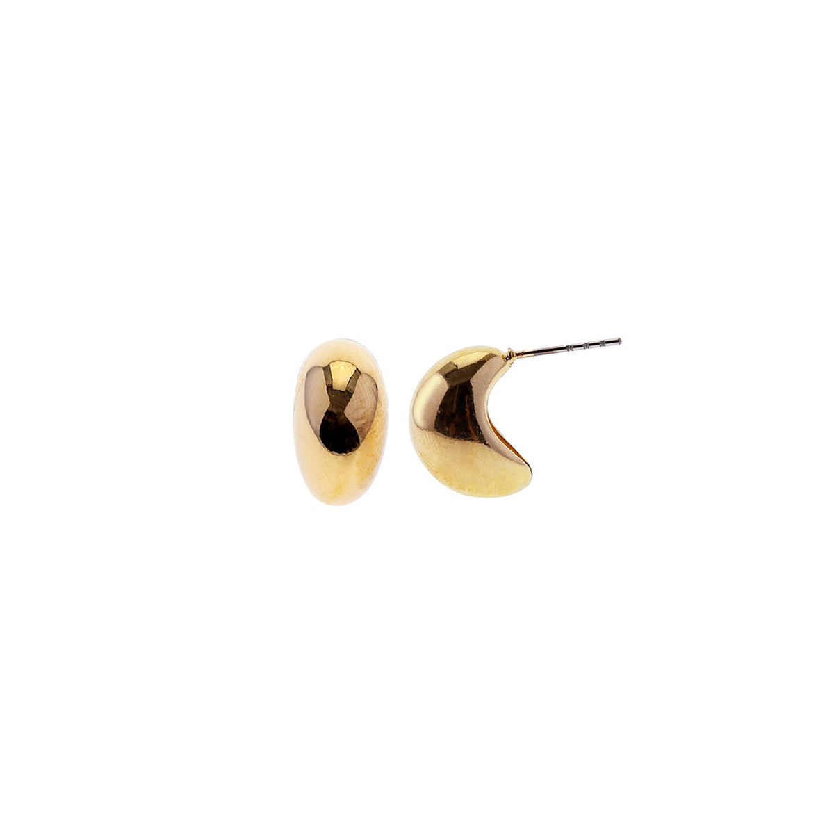 Puffy Bean Earrings | Gold