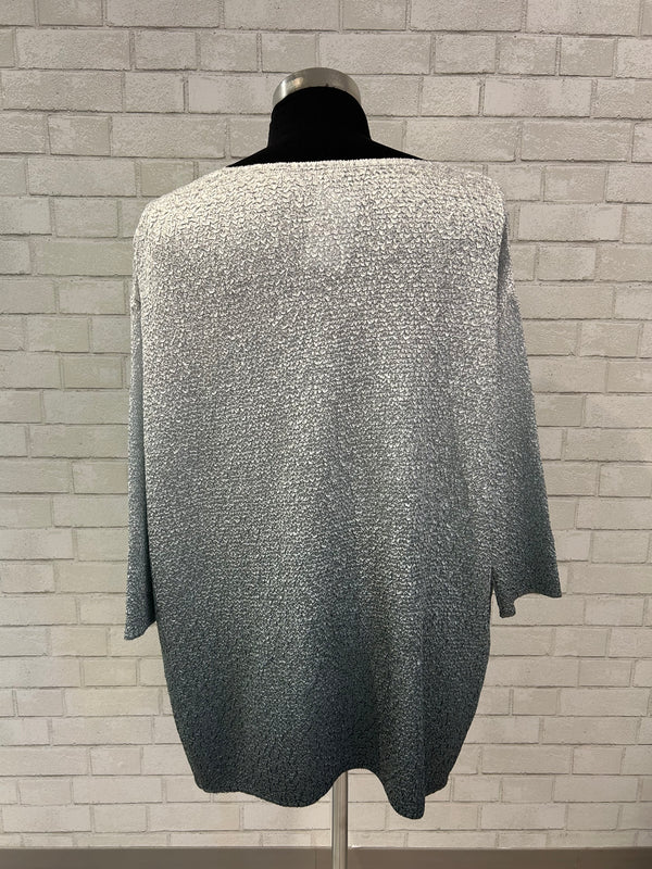 White Ombre Textured Top