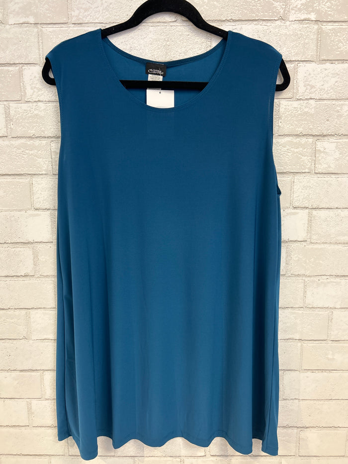 Teal Slinky Tunic Tank - Caribe