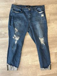 Judy Blue Cuffed Distressed Jeans