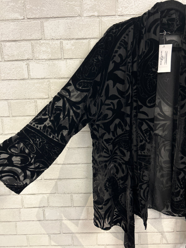 Black Velvet Burnout Jacket