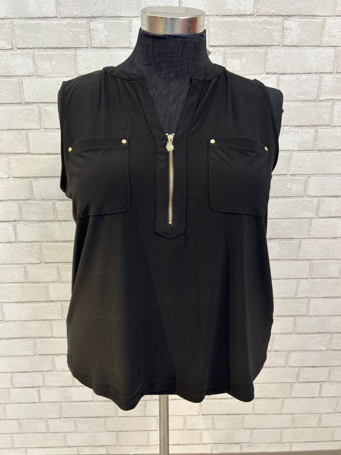 Black 2 Pocket Zipper Tank - Anne Klein (NWT)