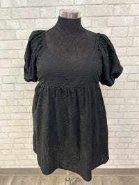 Black Babydoll Puff Sleeve Dress - Old Navy
