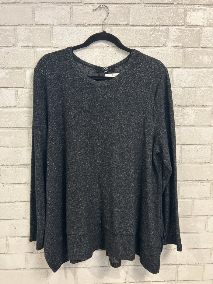 Black Speckled Button Back Top - Coin 1804