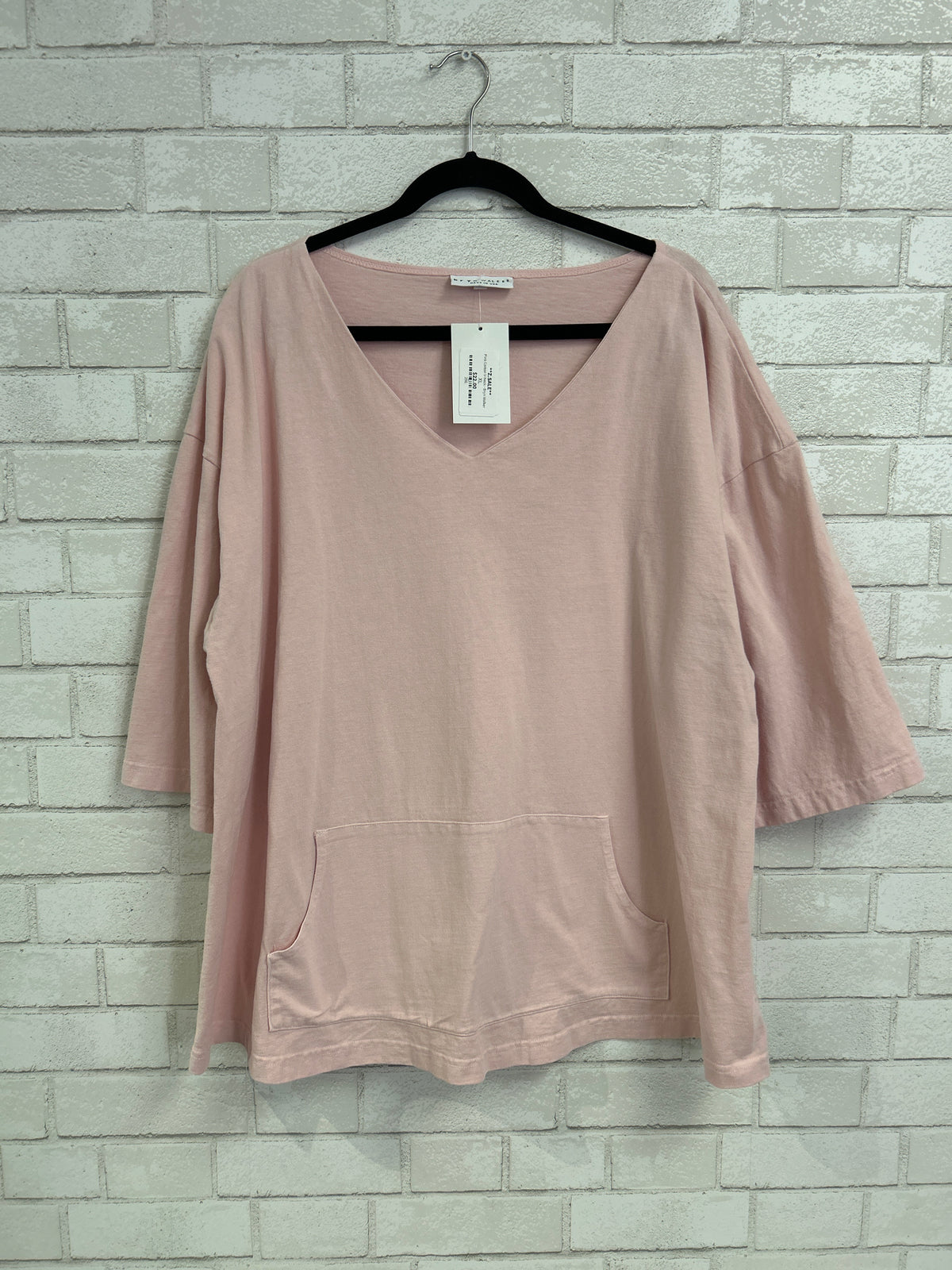 Pink Cotton V-Neck - Bryn Walker