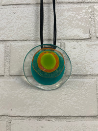 Teal/Orange/Lime Disc Pendant